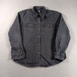 Vintage Gap Shirt Womens XL Black Denim Snap Button Western Cowgirl Y2K